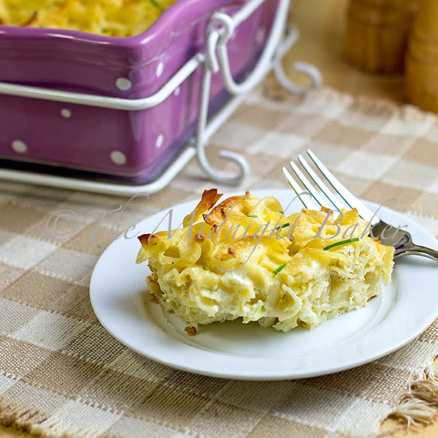 Three Cheese Noodle Pudding