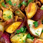 Easy to make! Uses bacon and 2 varieties of potatoes. Great with eggs for breakfast