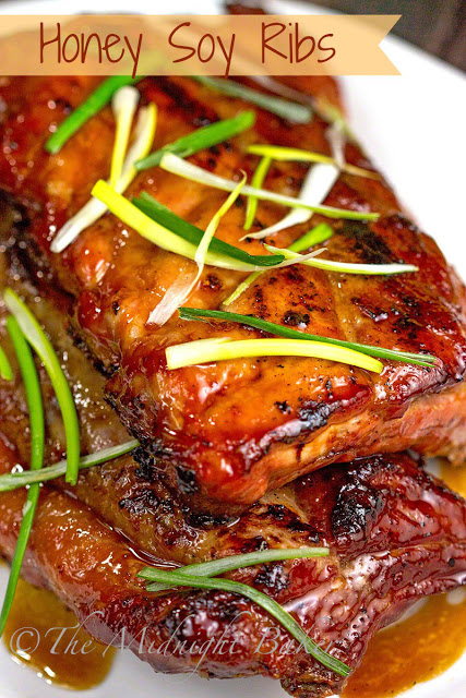 Honey Soy Ribs | bakeatmidnite.com | #pork #ribs #recipe