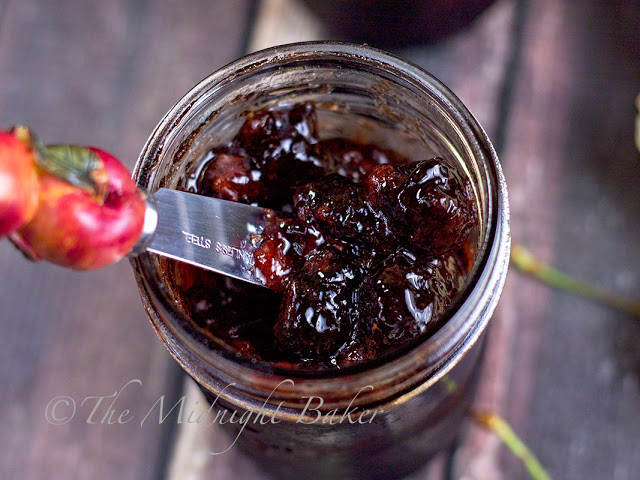 Slow Cooker Cherry Jam | bakeatmidnite.com | #slowcooker #crockpot #jam #jelly
