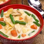 This cream of chicken soup is loaded with veggies and noodles--just like a pot pie without the crust!