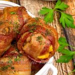 How much better can meatballs get! Wrapped in bacon and stuffed with sharp cheddar cheese!