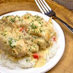 Tender chicken in a creamy ranch gravy is a big dish of comfort.