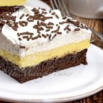 Three layers of deliciousness! Fudgy brownie bottom, creamy coconut center and airy whipped top!