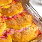 Quick and easy cobbler made with fresh peaches and crescent rolls.