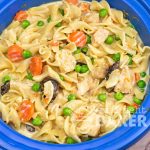 This chicken and noodle dinner goes above and beyond creaminess. Your slow cooker makes it easy!
