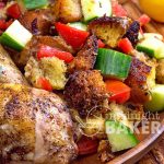 Chicken flavored with bright and citrusy sumac served with a warm artisan bread salad.