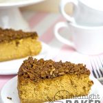 This creamy pumpkin cheesecake with a to-de-for praline topping is a perfect holiday dessert.