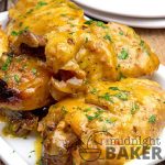 Golden brown chicken with a golden gravy. Your slow cooker does all the work. Only 4 main ingredients