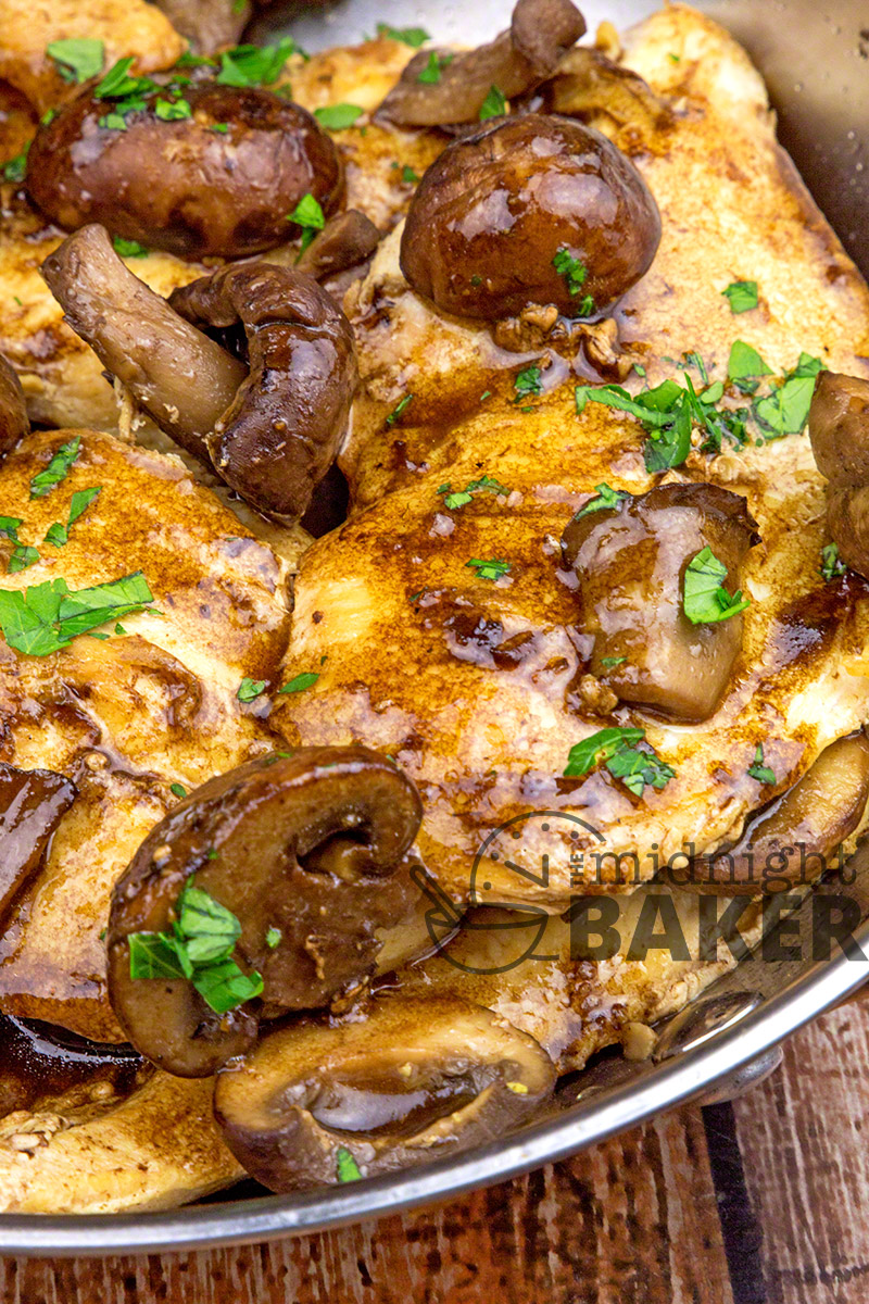 Balsamic Chicken with Mushrooms - The Midnight Baker