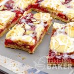 Soft cake bars loaded with cheery cherries! Easy to make and delicious with coffee, tea or milk.