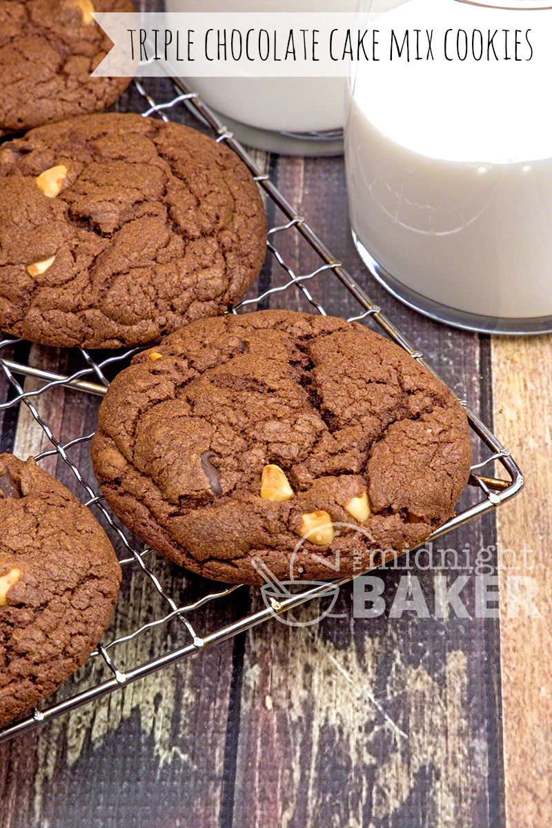 Triple Chocolate Cake Mix Cookies The Midnight Baker
