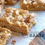 These apple bars are a taste of fall! Low in fat and made with white whole wheat flour, so they're a healthy choice. May also be made with all-purpose flour.