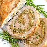Succulent pork tenderloin stuffed with a rich buttery soft-bread herb stuffing. It's easy to make too!