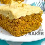 This moist pumpkin cake gets even better when topped with this delicious and delicately flavored molasses cream cheese frosting.