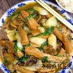 Delicious and easy pork stir fry with the great taste of garlic and cooling bok choy.