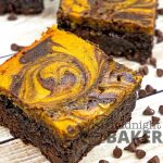 Kids and grownups alike will love these double chocolate brownies topped with a creamy pumpkin cheesecake.