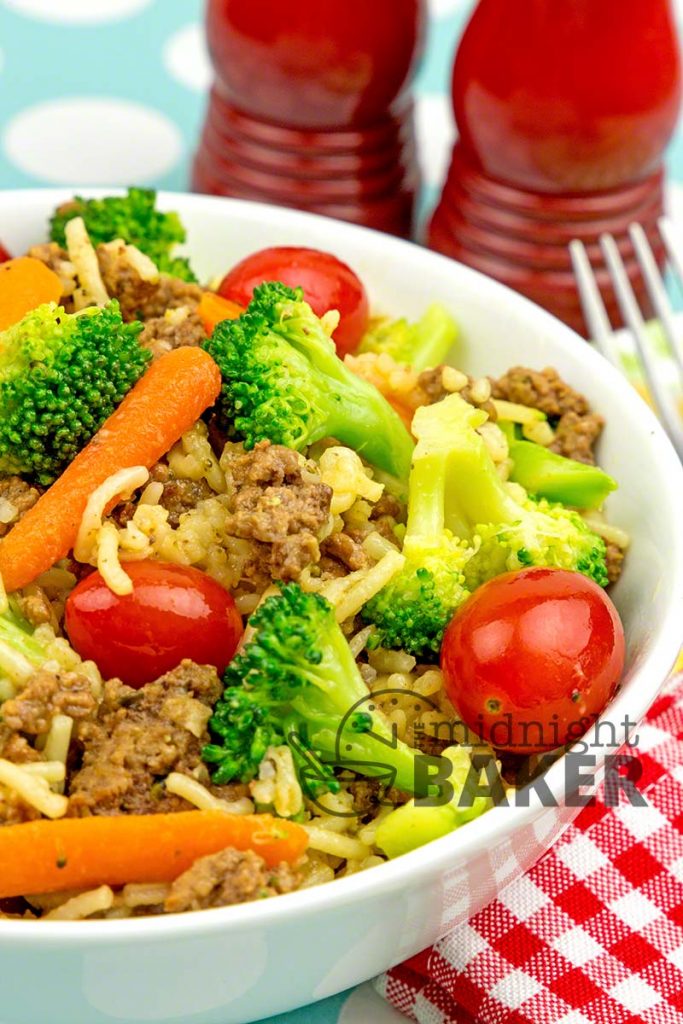Beefy Rice And Veggies - The Midnight Baker