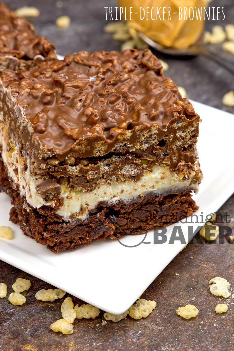 These delectable brownies have 3 layers of deliciousness and are as easy as 1-2-3