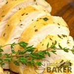 Tasty turkey breast basted with butter and herbs.