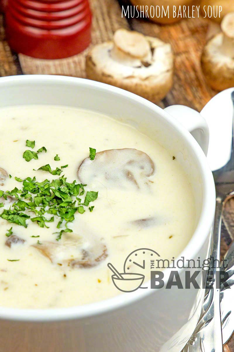 Nothing like a comforting bowl of creamy mushroom barley soup to warm you up on a winter's day.