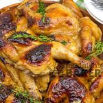 Tangy Cornish hens with a great orange and ginger flavor. Use small chickens too!