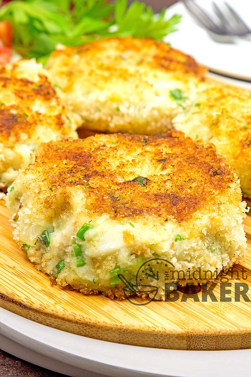 Not your ordinary fish cake. These have been raised to royalty. Perfect Lenten meal.