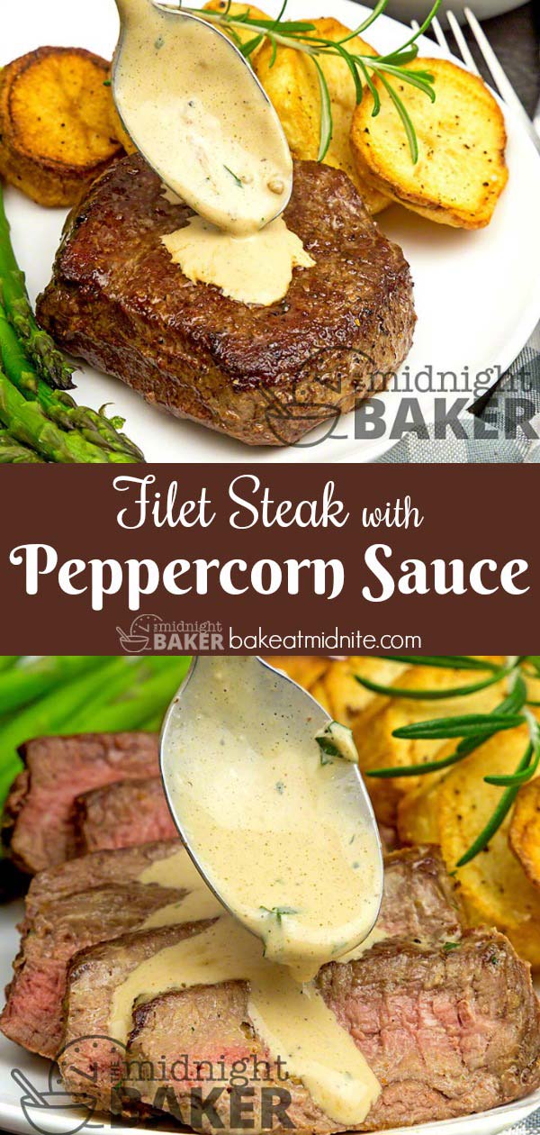 Filet steak, aka filet mignon is a real treat so make it memorable with a great peppercorn sauce.