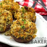 Mushrooms stuffed with a delicate bread mixture that's perfect with poultry