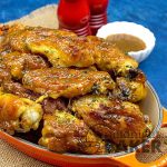 These wings are sweet and sticky with a dijon kick. Sauce works well with any chicken parts.