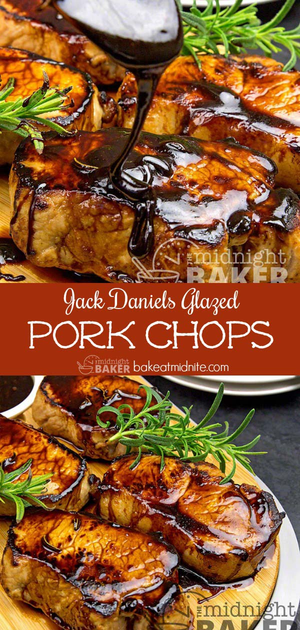 Citrusy brined pork chops with a delicious Jack Daniels glaze.