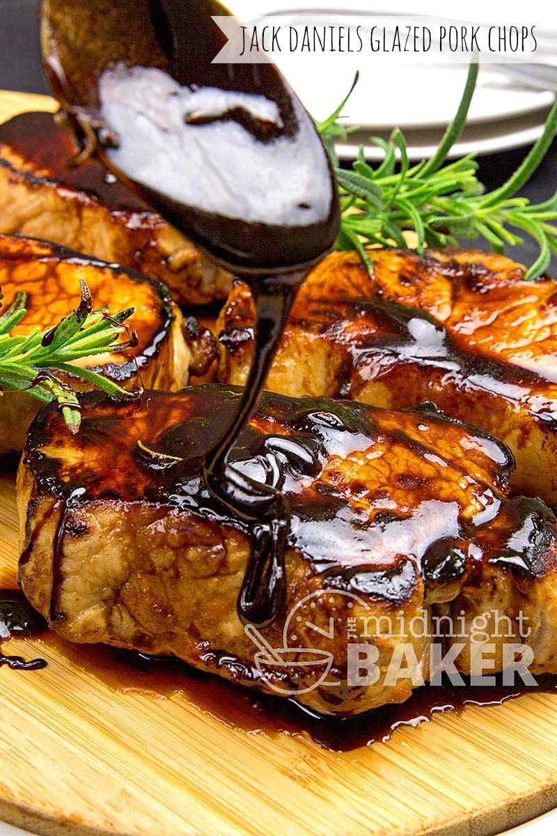 Citrusy brined pork chops with a delicious Jack Daniels glaze.