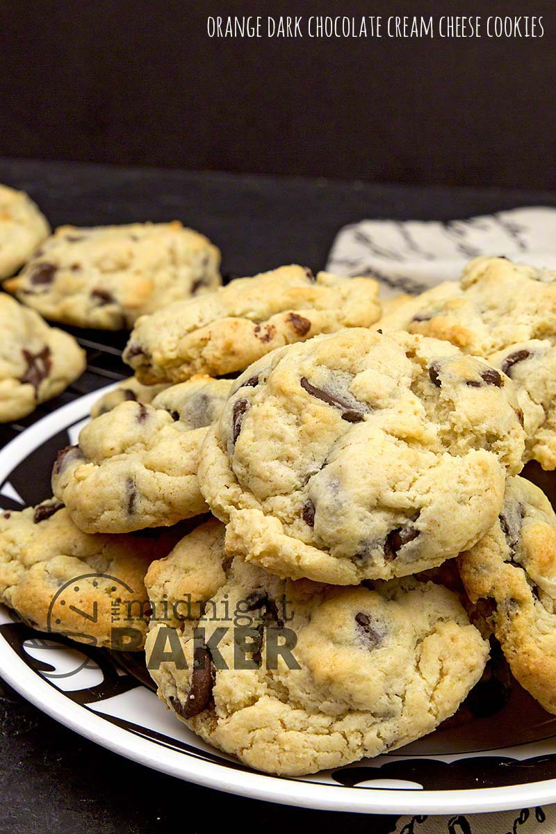 Delicious combo of orange and dark chocolate combine in these chewy cream cheese cookies