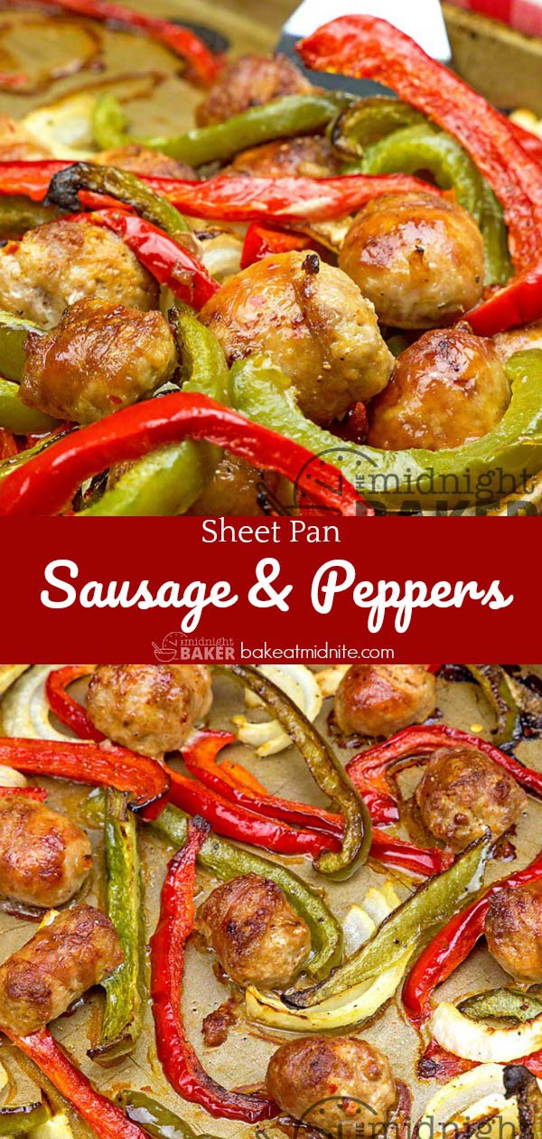 Popular sausage and peppers goes sheet pan easy.
