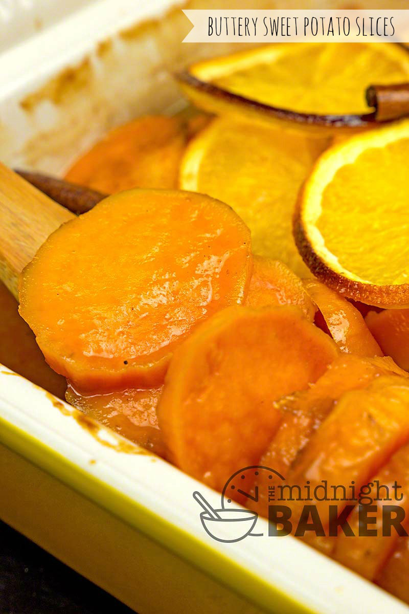 Rich and buttery sweet potatoes that have a hint of orange and cinnamon.