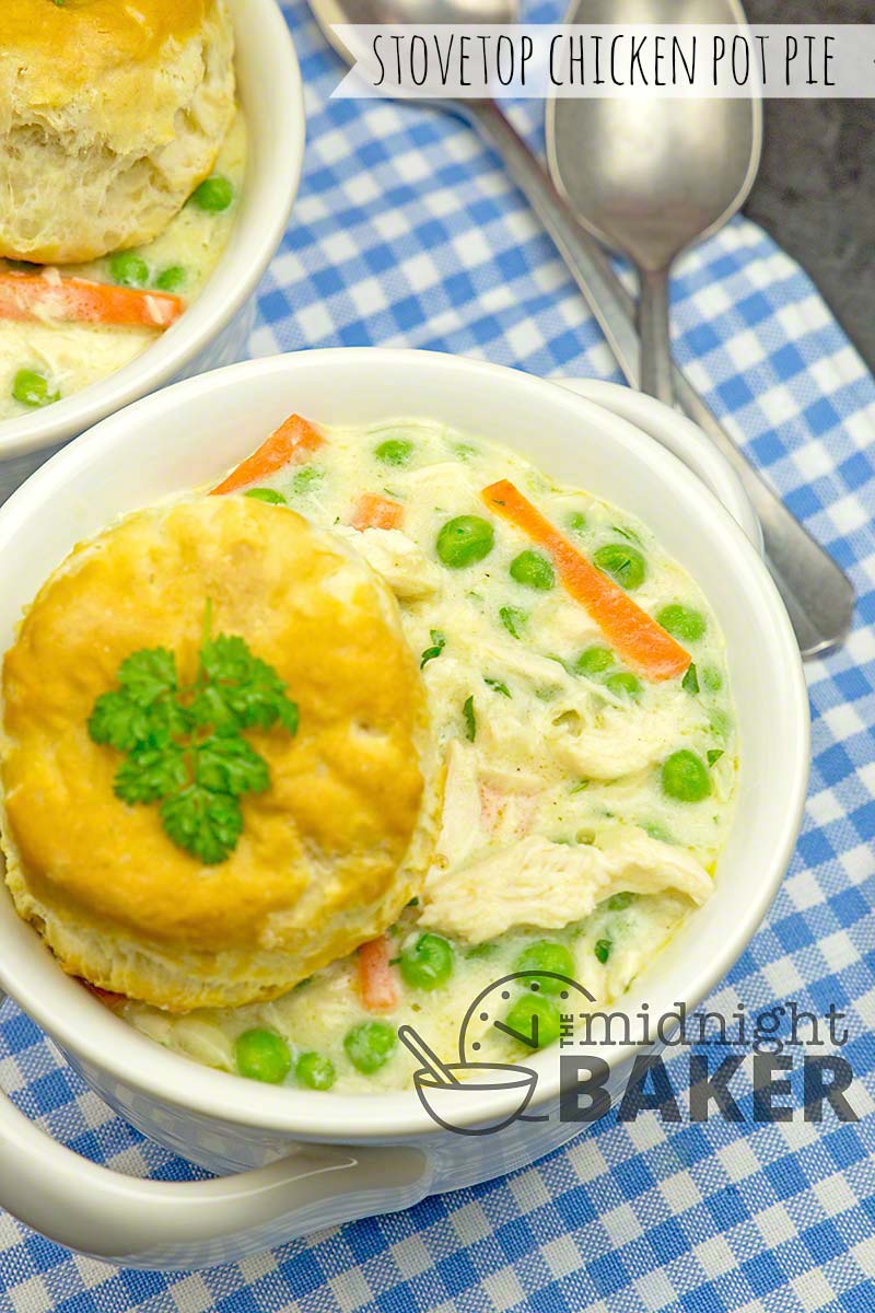 Possibly the best chicken pot pie you'll ever eat! Done on the stovetop so it's quick and easy.