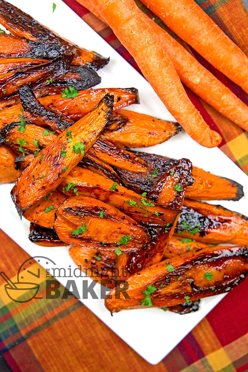Carrots roasted with a balsamic glaze are a tasty holiday side dish.