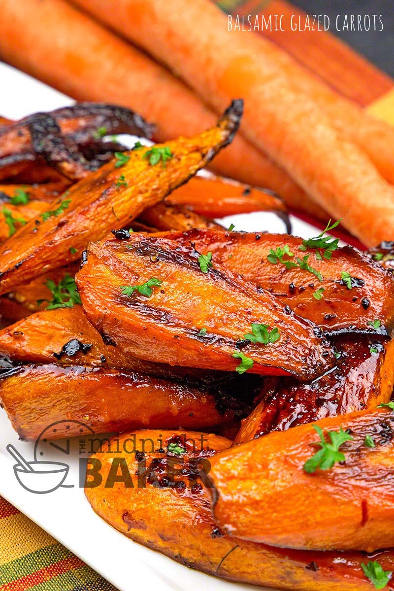 Carrots roasted with a balsamic glaze are a tasty holiday side dish.