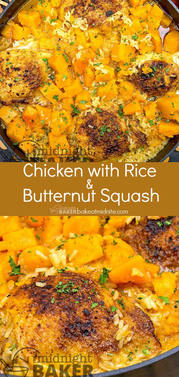 Not doing a traditional Thanksgiving meal this year? You can still be seasonal with this chicken with rice and butternut squash!