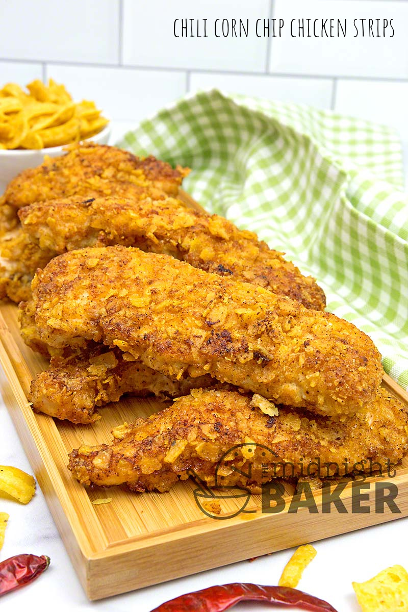 Use those crumbs left in the bottom of the bag! These chili corn chip chicken strips will be a real hit with your family.