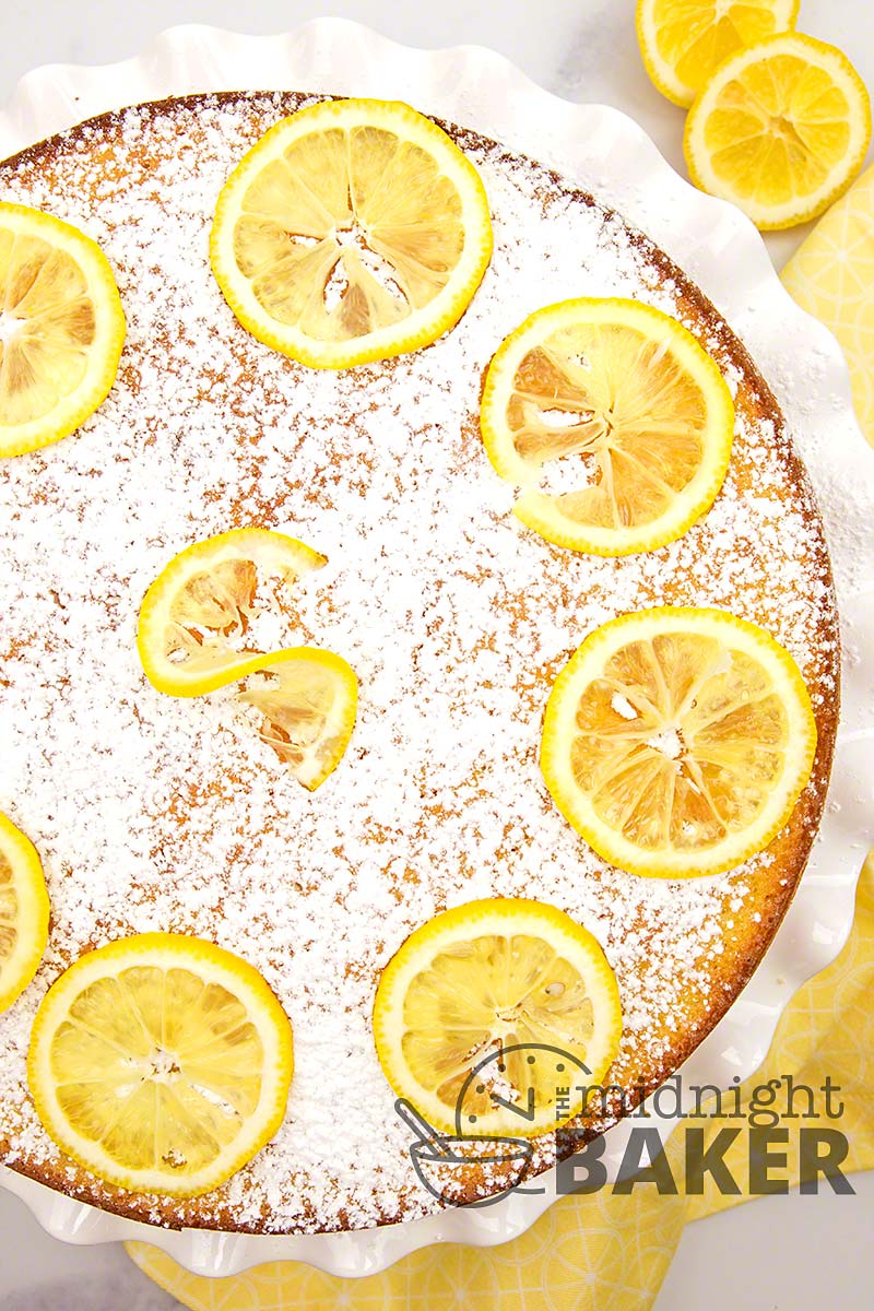 Lemon ricotta cake is bursting with bright citrusy flavor.