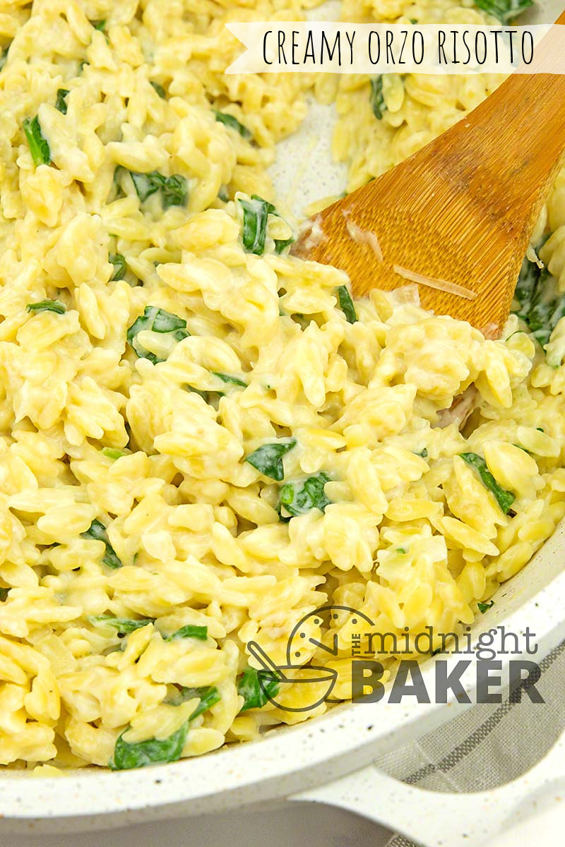 Creamy risotto made with orzo pasta