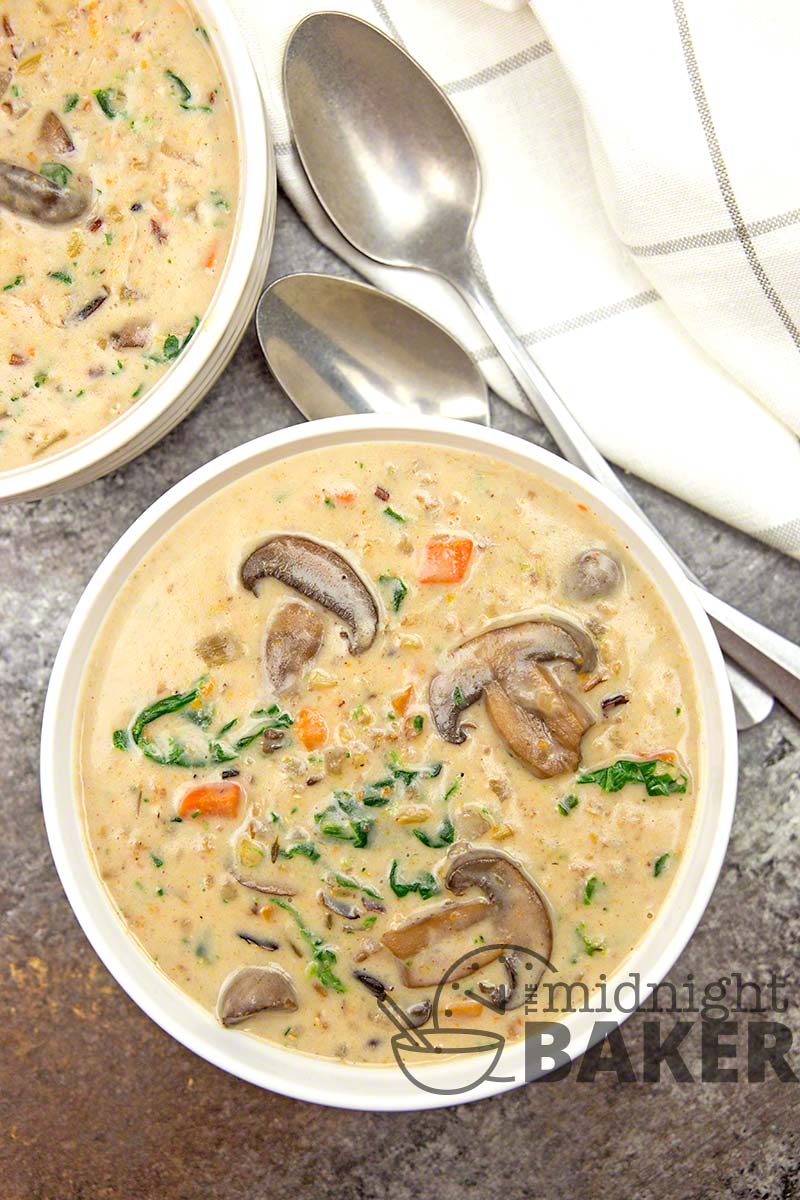 Instant Pot mushroom & wild rice soup
