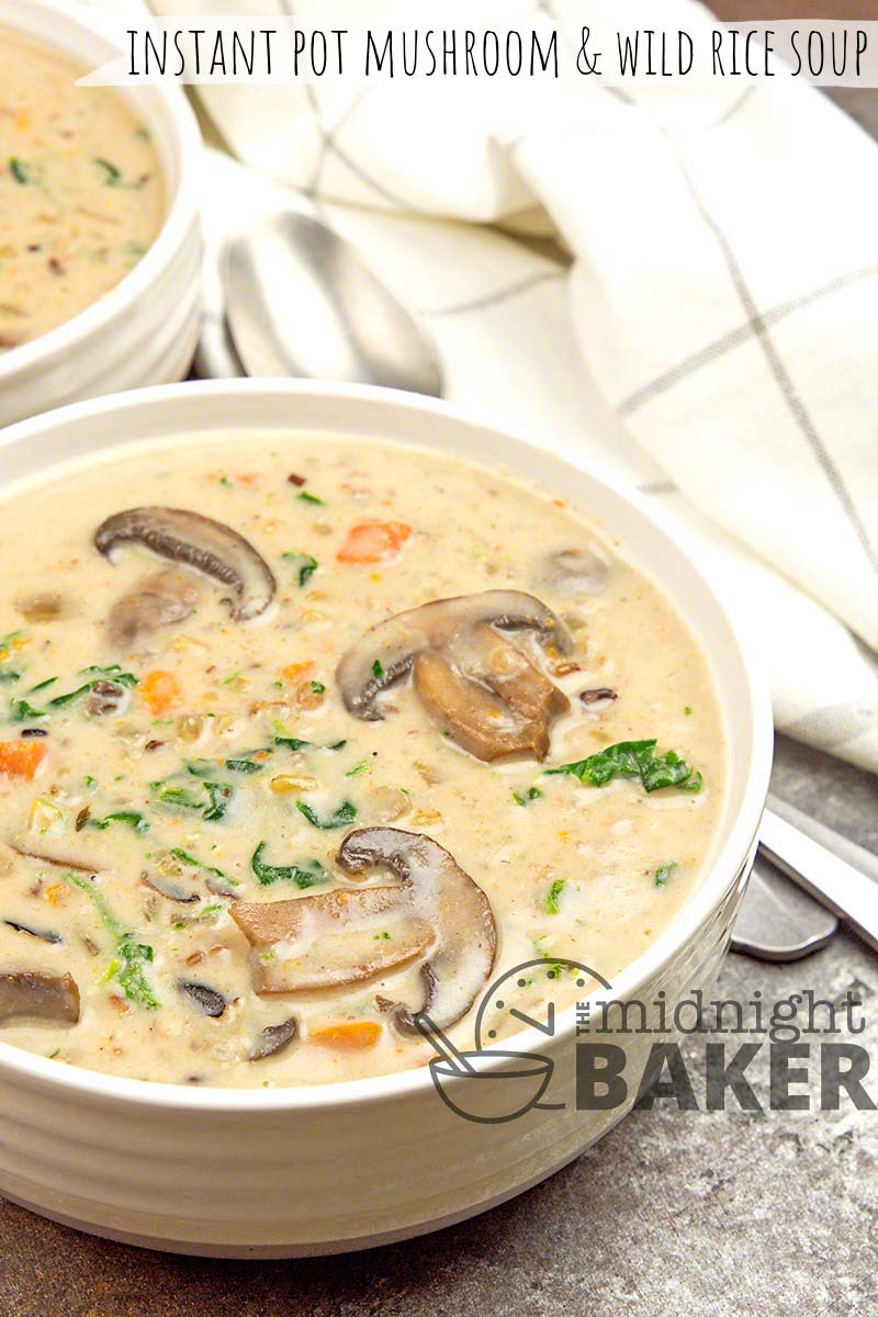 Instant Pot mushroom & wild rice soup