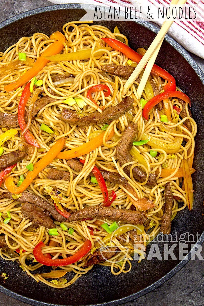 ore-->Asian beef & pepper noodles